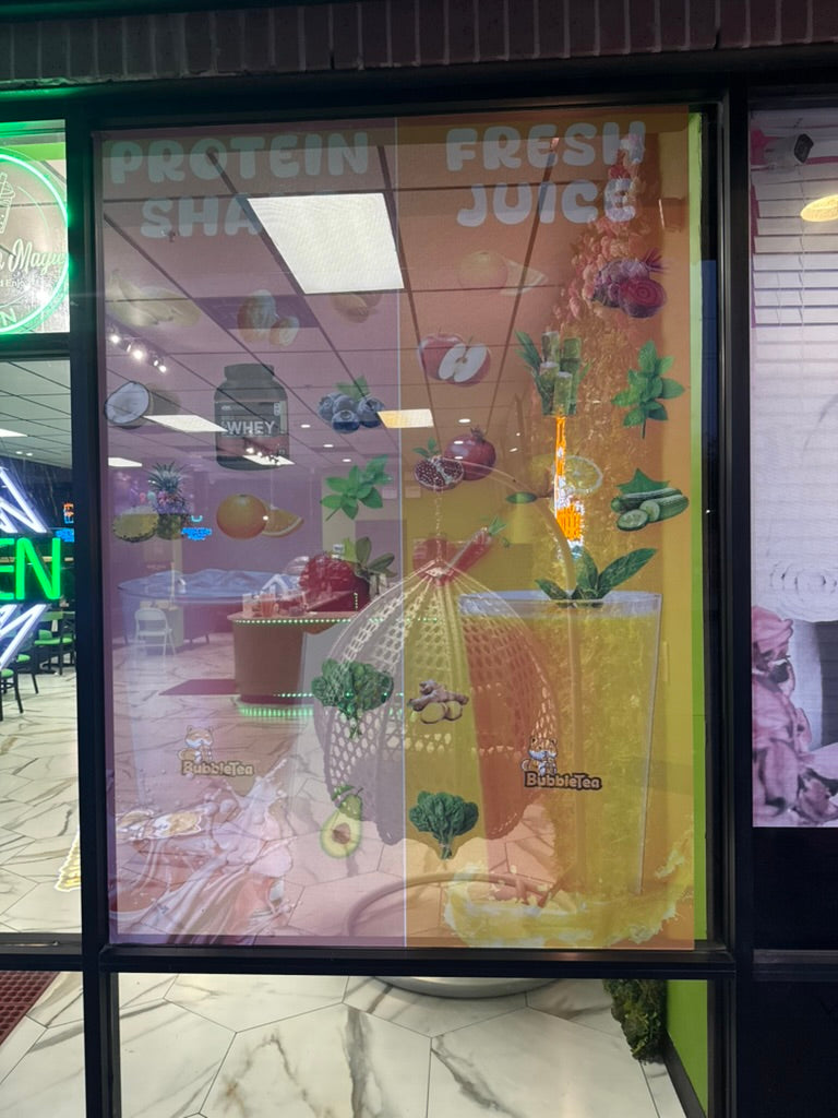 Custom Perforated Window Vinyl (One-Way Vision) | Storefront & Vehicles