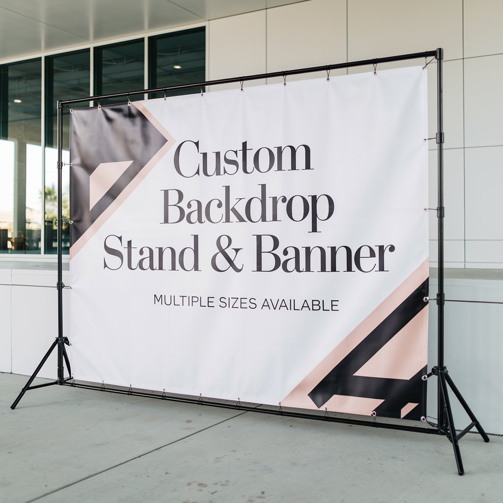 Backdrop Banner Stands Design Heavy Duty Backdrop Stand + Custom Vinyl Banner (Multiple Sizes ...