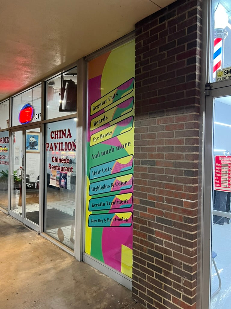 Custom Perforated Window Vinyl (One-Way Vision) | Storefront & Vehicles
