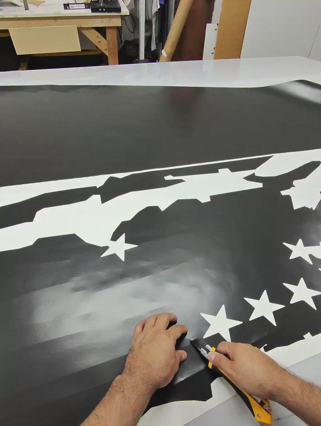Distressed American Flag Side Body Decals (Pair) - 99" x 52"
