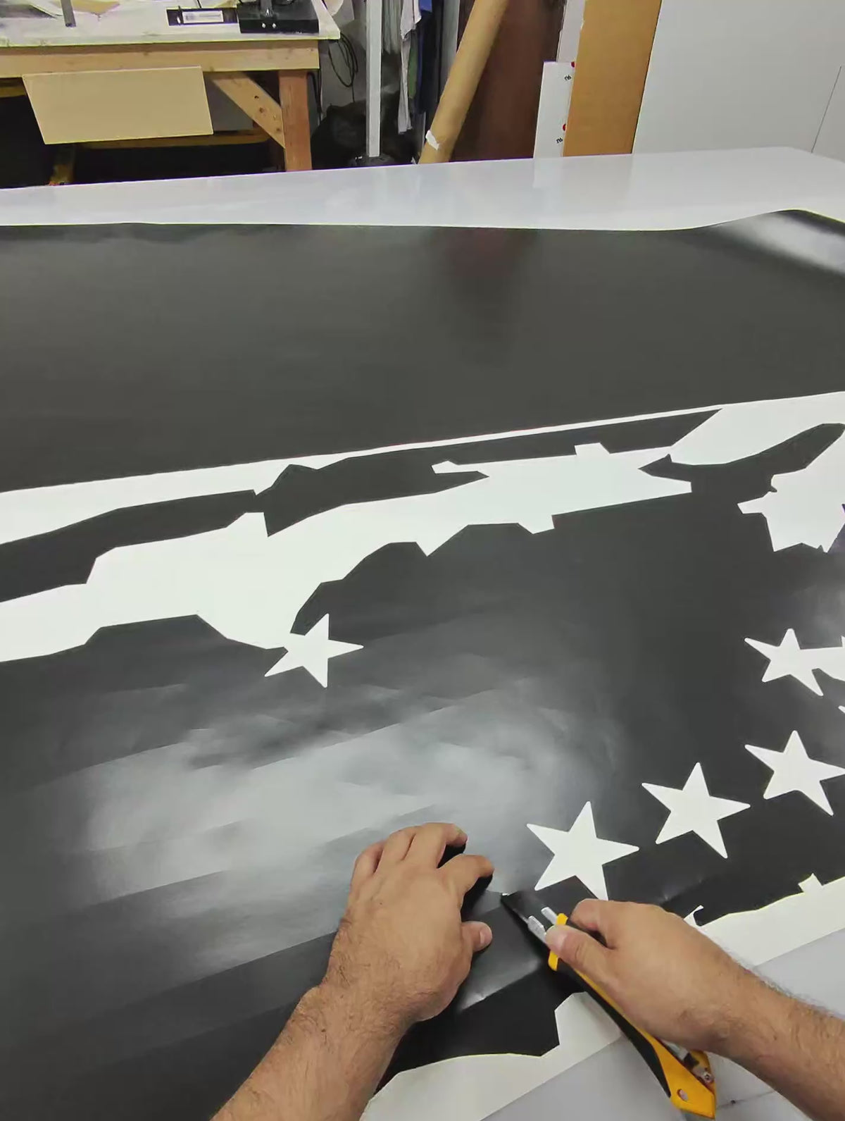 Distressed American Flag Side Body Decals (Pair) - 99" x 52"